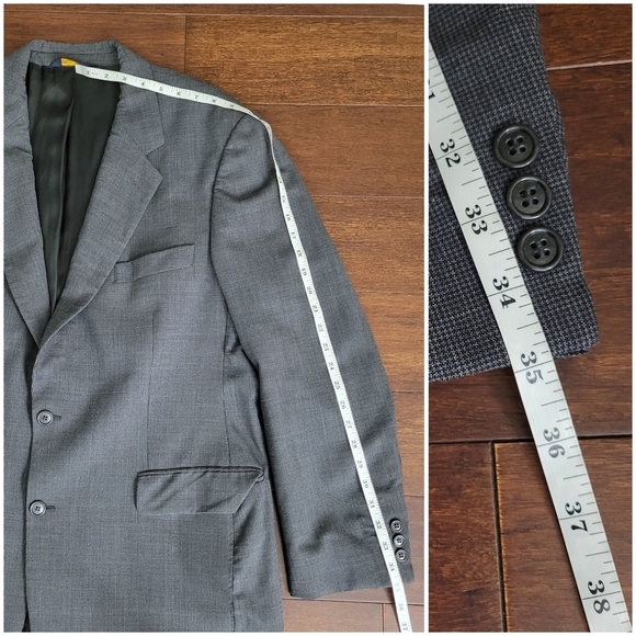 Brooks Brothers Brooksease Gray Wool 2-Button Blazer Suit Jacket Men's Size 42R - Picture 7 of 7
